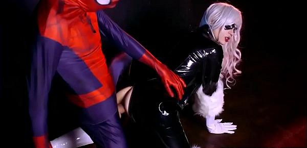  Spidey fucking The Black Cat so hard with his big cock